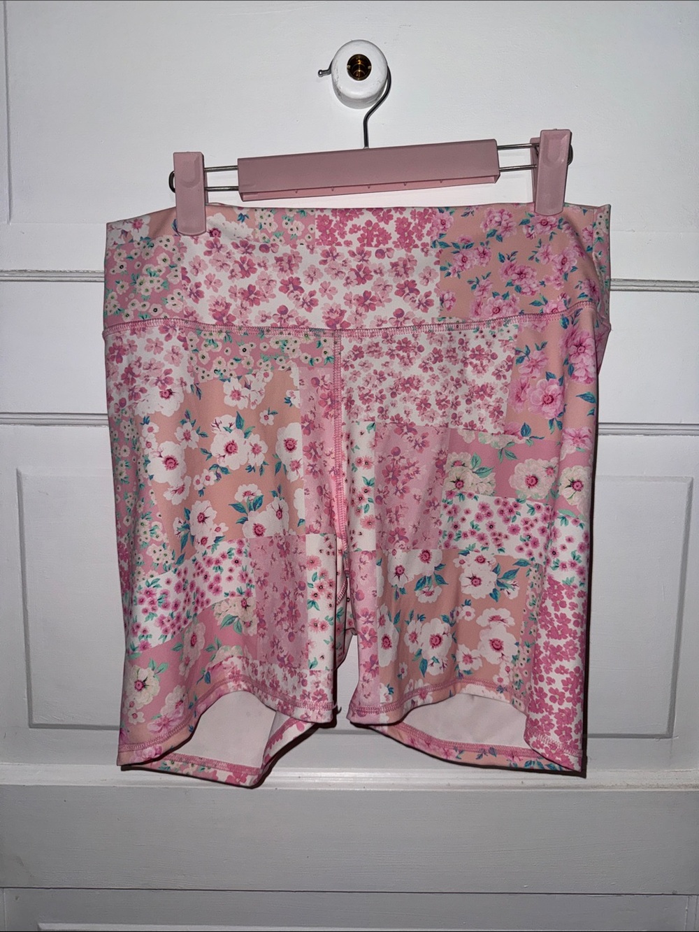 Altar'd State Pink Floral High-Rise Bike Shorts